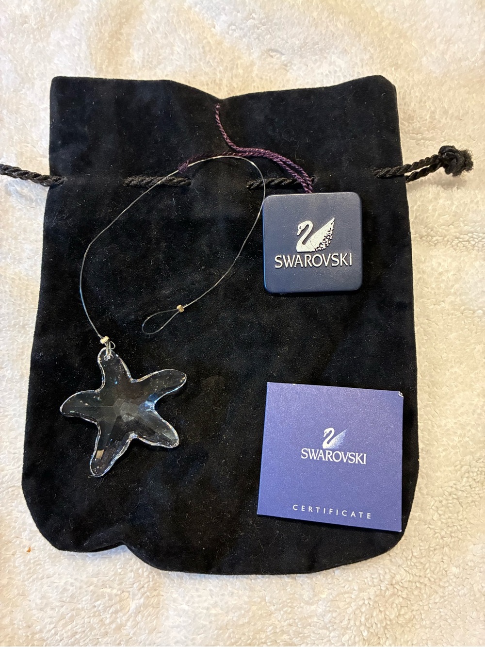 Swarovski Crystal Starfish Necklace Pendant in Clear